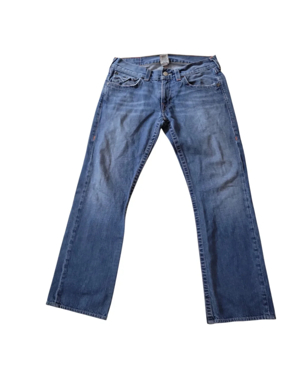 True Religion Ricky Men's Relaxed Mid-Rise Straight-Leg Blue Jeans Size 33/32